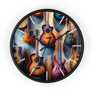 Guitar Wall Clock: Rockstar Home Decor, Music Lover Gift