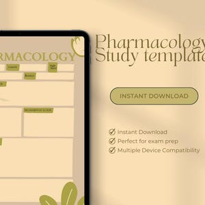 Pharmacology Notes Template for Nursing Students