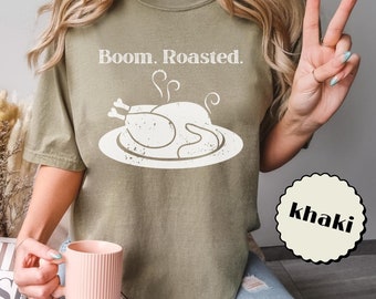 Boom Roasted Tee Thanksgiving Roast Turkey Funny T-shirt Comfort Colors Tshirt The Office Thankful Michael Scott Shirt Gift Unisex