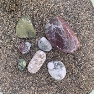 Tumbled & Polished Ocean Rocks - Beach Stones - Pacific Ocean -  Jasper Serpentine