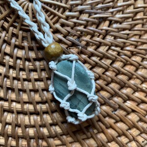 Tumbled Beach Stone Rock Necklace - Cage Necklace - Adjustable