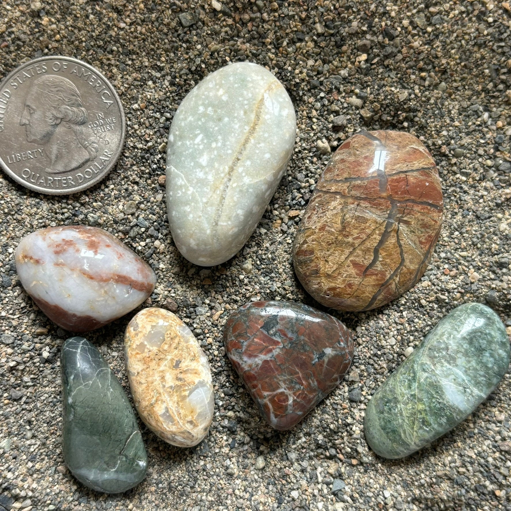 Ocean Rocks Small 7 Pieces of Tumbled & Polished Ocean Rocks - Beach Stones - Pacific ...