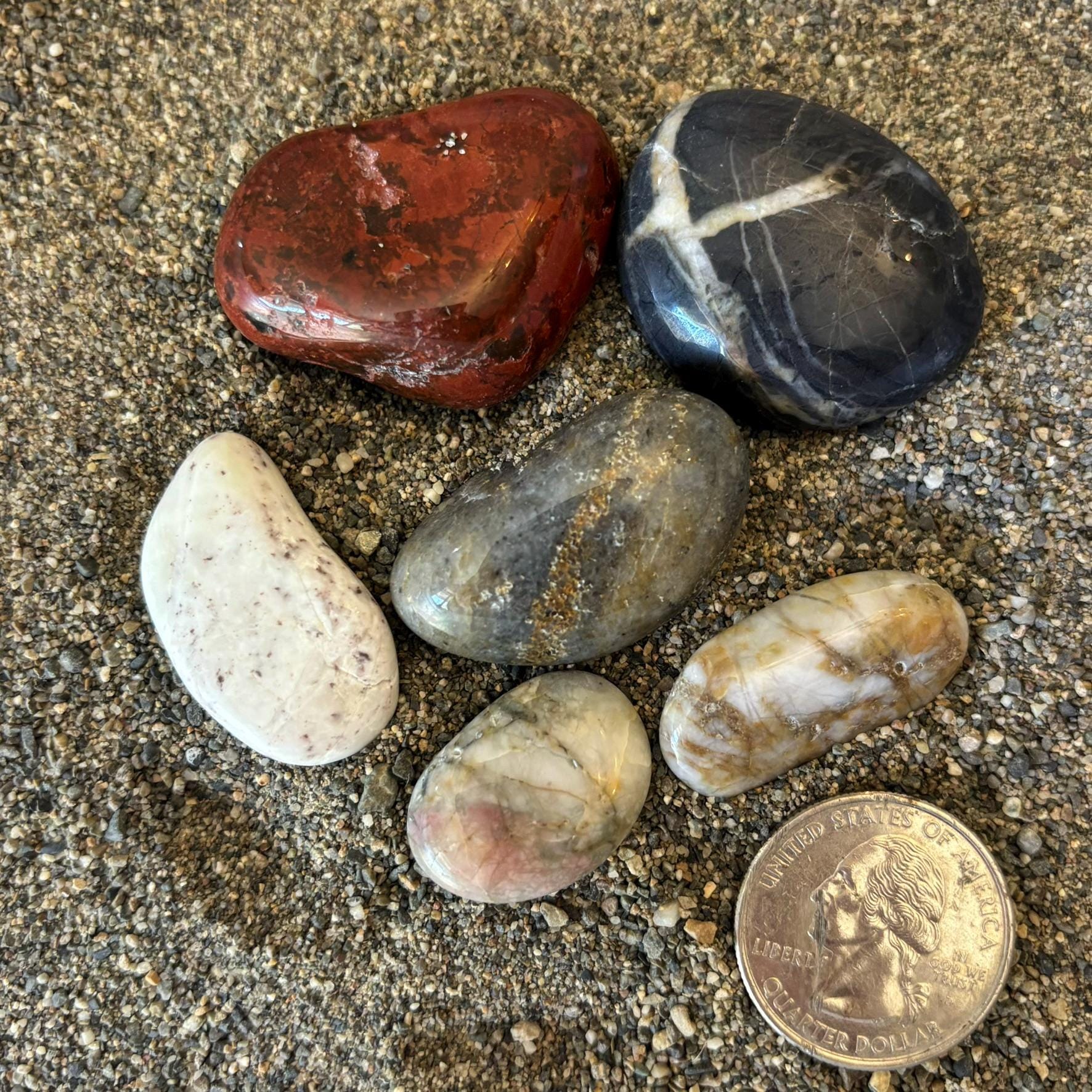 Accent Rokcs Polished Pacific Ocean Rocks - Tumbled Beach Stones - Set of 6 - Etsy