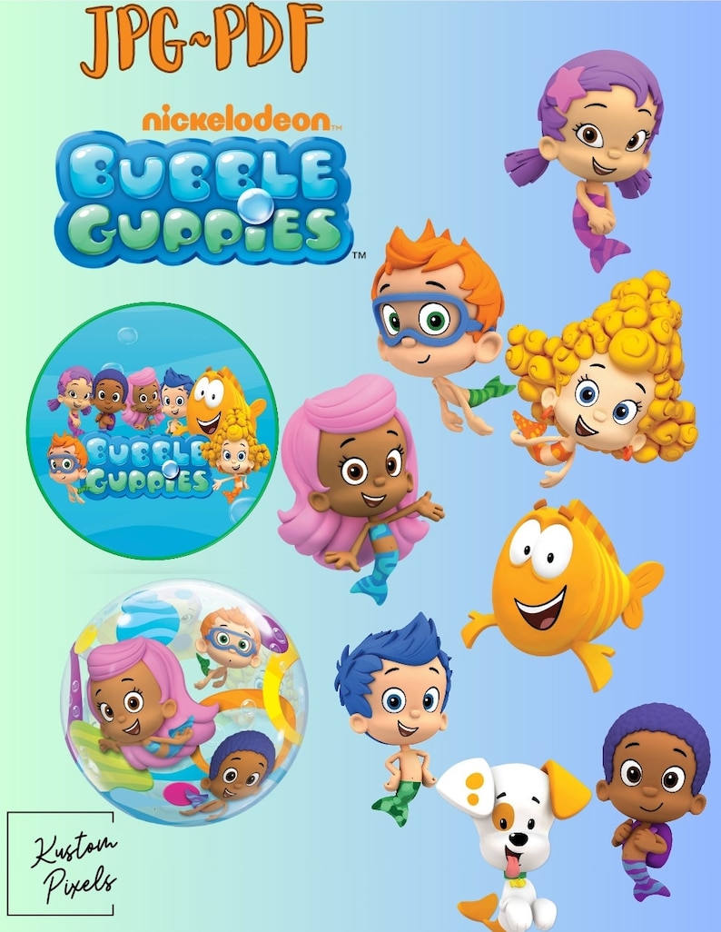 Bubble Guppies Bundle Pdf Jpg Digital Download - Etsy