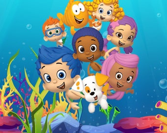 Bubble guppies  JPG file colorful birthday diy