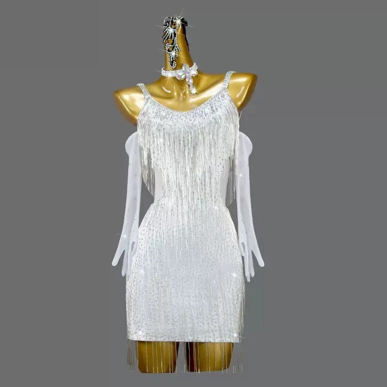 Latin Dance Dresses Latin Dance Costume Latin Dance Crystal Fringe