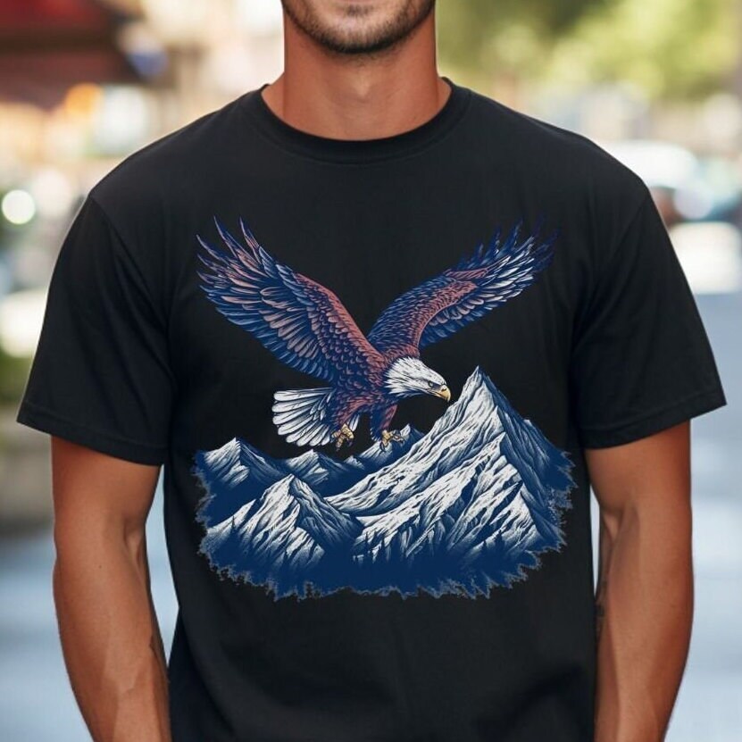 【oan】America Eagle Vintage Washing Short Sleeve T-Shirt Men's American Eagle 1977 White Graphic Athletic Fit Short