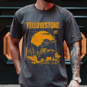 Vintage Yellowstone Comfort Colors Shirt, Yellowstone T-Shirt, National Park Shirt, Comfort Colors Tee, Yellowstone Travel Gift, Bison Tee