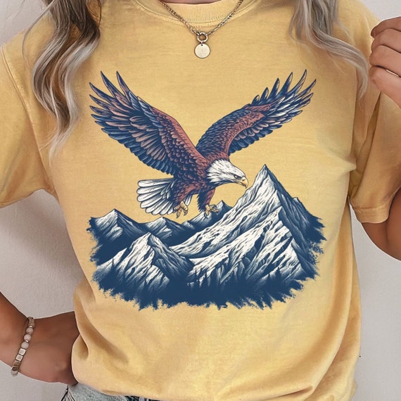 【oan】America Eagle Vintage Washing Short Sleeve T-Shirt Men's American Eagle 1977 White Graphic Athletic Fit Short