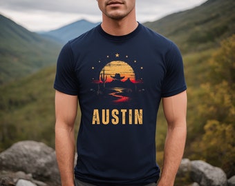 Vintage Style Austin Shirt, Cactus Plant, Cactus Shirt, Adventure Shirt, Lone Star State Shirt, Unisex Shirt, Retro Texas, cowboy, cowgirl