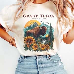 Vintage Grand Teton Nationalpark Shirt, Grand Teton T-Shirt, Nationalpark Shirt, Retro Buffalo Shirt, Grand Teton Reise Geschenk, Wyoming Shirt