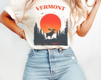 Vintage Vermont Moose Shirt: Comfort Colors Oversized Tee