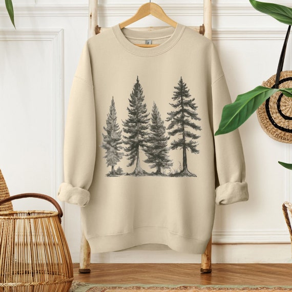 Tree Crewneck Sweatshirt, Evergreen Sweatshirt, Pine Tree Sweatshirt, Pine Tree Sweatshirt, Forest Sweatshirt nature lover vintage Christmas