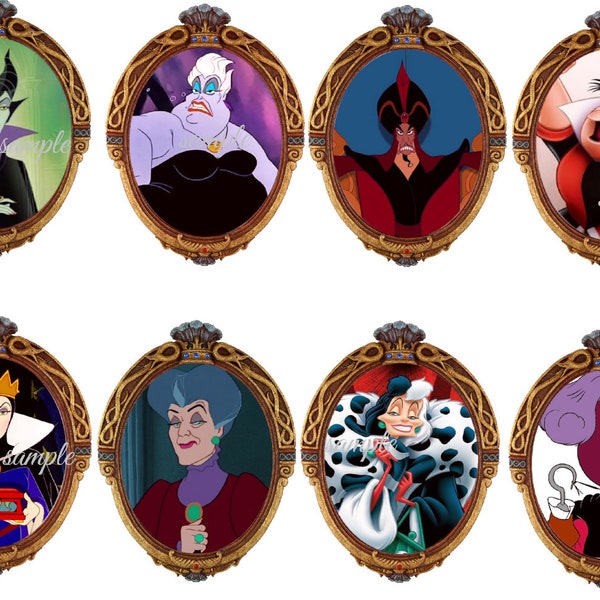 VILLAINS Edible cake decoration sheet Image topper Custom Maleficent Ursula Evil Queen Jafar Cruella Frosting Sugar cupcake cookie sticker