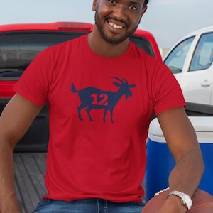 Tom Brady 12 GOAT of Football T-Shirt / Tom Brady 12 GOAT Tee / Brady 12 Graphic T-Shirt / New England Patriots 12 T-Shirt For Brady Fan
