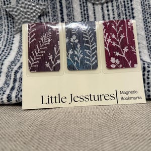 Cute Magnetic Bookmark - Watercolor Plants Theme