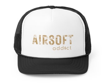 Casquette Airsoft Addict, casquettes trucker, joueurs d'airsoft, casquette noire