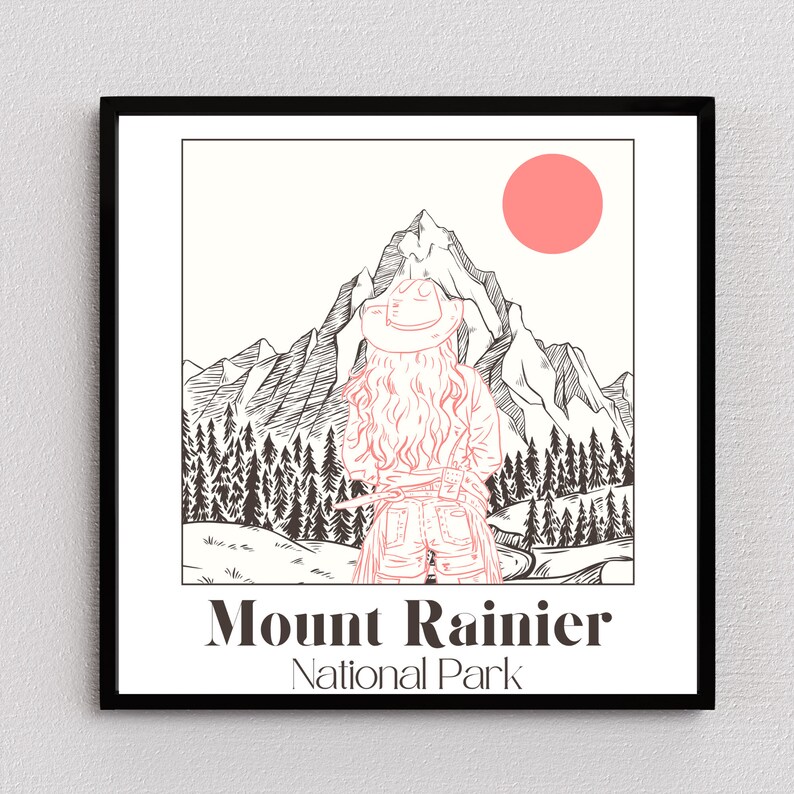 PRINTABLE Mount Rainier National Park Print | Western Wall Print | Trendy Dorm Cowgirl Print ...