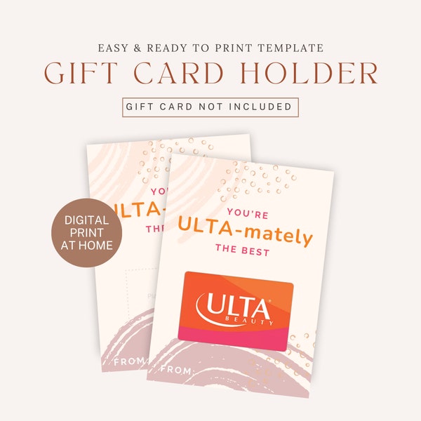 PRINTABLE Ulta-mately the Best | Ulta Gift Card Holder | Birthday Card Gift Idea | Makeup Gift Card Holder | Friend Gift | Instant Download