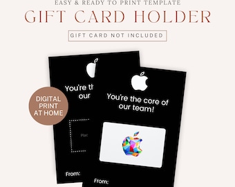 PRINTABLE You're the Core of Our Team | Apple Gift Card | Employee Appreciation Gift Card Holder | Staff or Team Thank You| Instant Download