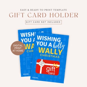 AFDRUKBARE Ik wens je een Holly Wally Christmas | Walmart kerstcadeaubon | Kerstcadeaukaarthouder | Chanoeka cadeau idee | Directe download