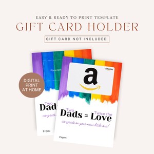 Dos papás dos veces el titular de la tarjeta de regalo de amor, regalo para dos papás, papás homosexuales, matrimonio entre personas del mismo sexo, regalo de bebé, regalo de recién nacido, baby shower de dos papás