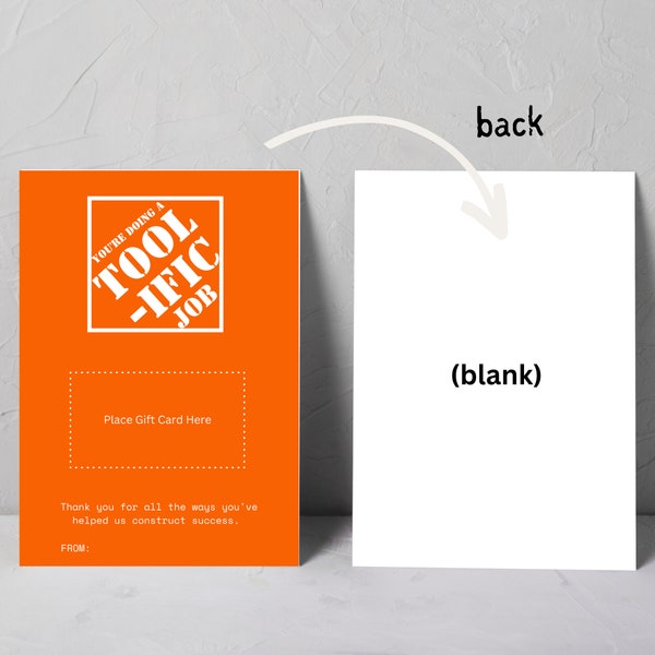 PRINTABLE Doing a Tool-ific Job | Home Depot Gift Card | Employee Appreciation Gift Card Holder | Staff Team Thank You | Instant Download