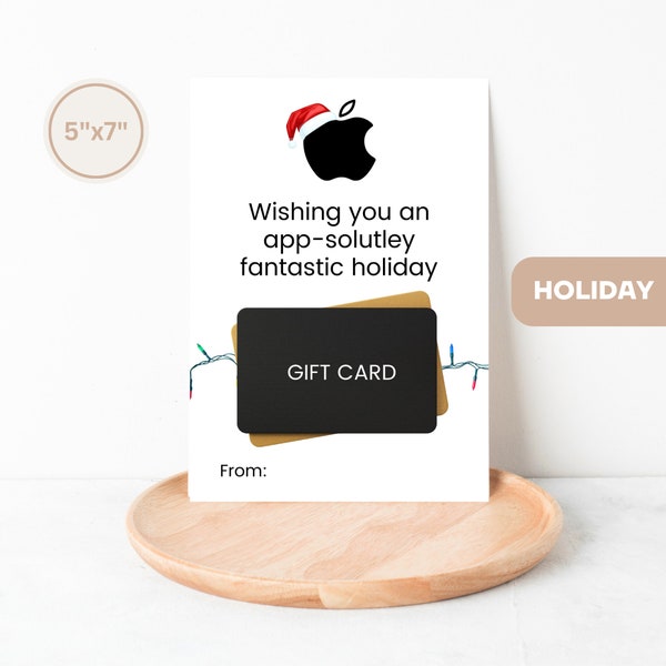 PRINTABLE Wishing you an app-solutley fantastic Christmas Gift Card | Apple Gift Card | Xmas Gift Card Holder | Instant Download