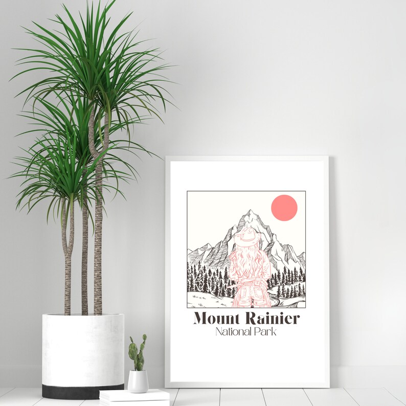 PRINTABLE Mount Rainier National Park Print | Western Wall Print | Trendy Dorm Cowgirl Print ...