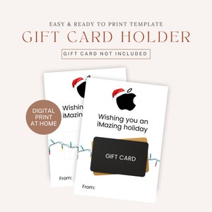 Carte-cadeau de Noël à imprimer | Carte-cadeau Apple | Carte-cadeau Hanoucca | Carte-cadeau de Noël à téléchargement immédiat