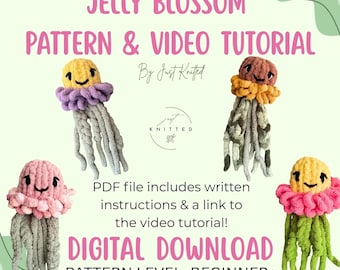 Finger Knit Jelly Blossom Pattern: DIY PDF Instructions and Video Tutorial (Digital Download)