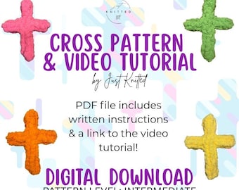 Finger Knit Cross Pattern: PDF + Video Tutorial (Digital Download)