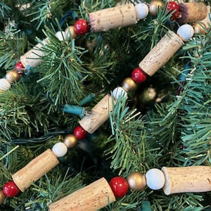 Wine Cork Christmas Tree Garland - 10 feet