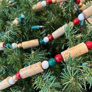 Wine Cork Christmas Tree Garland - 10 feet