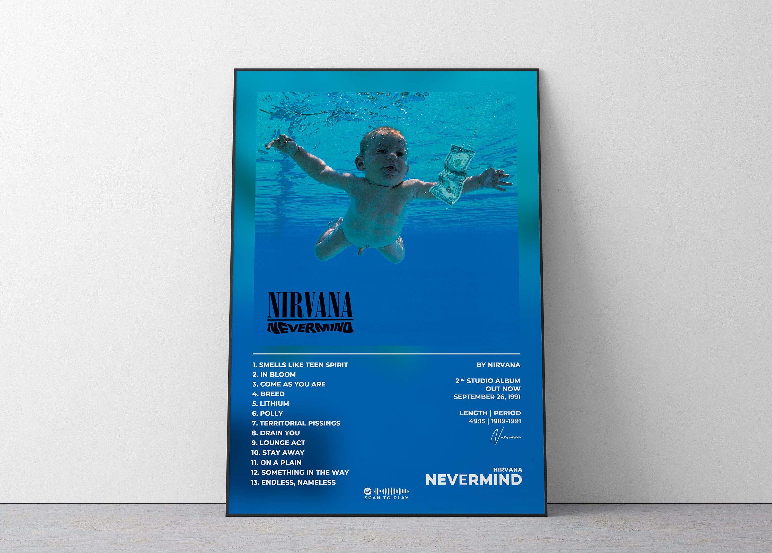 Printable Nirvana - Nevermind US tour 1991 promo poster