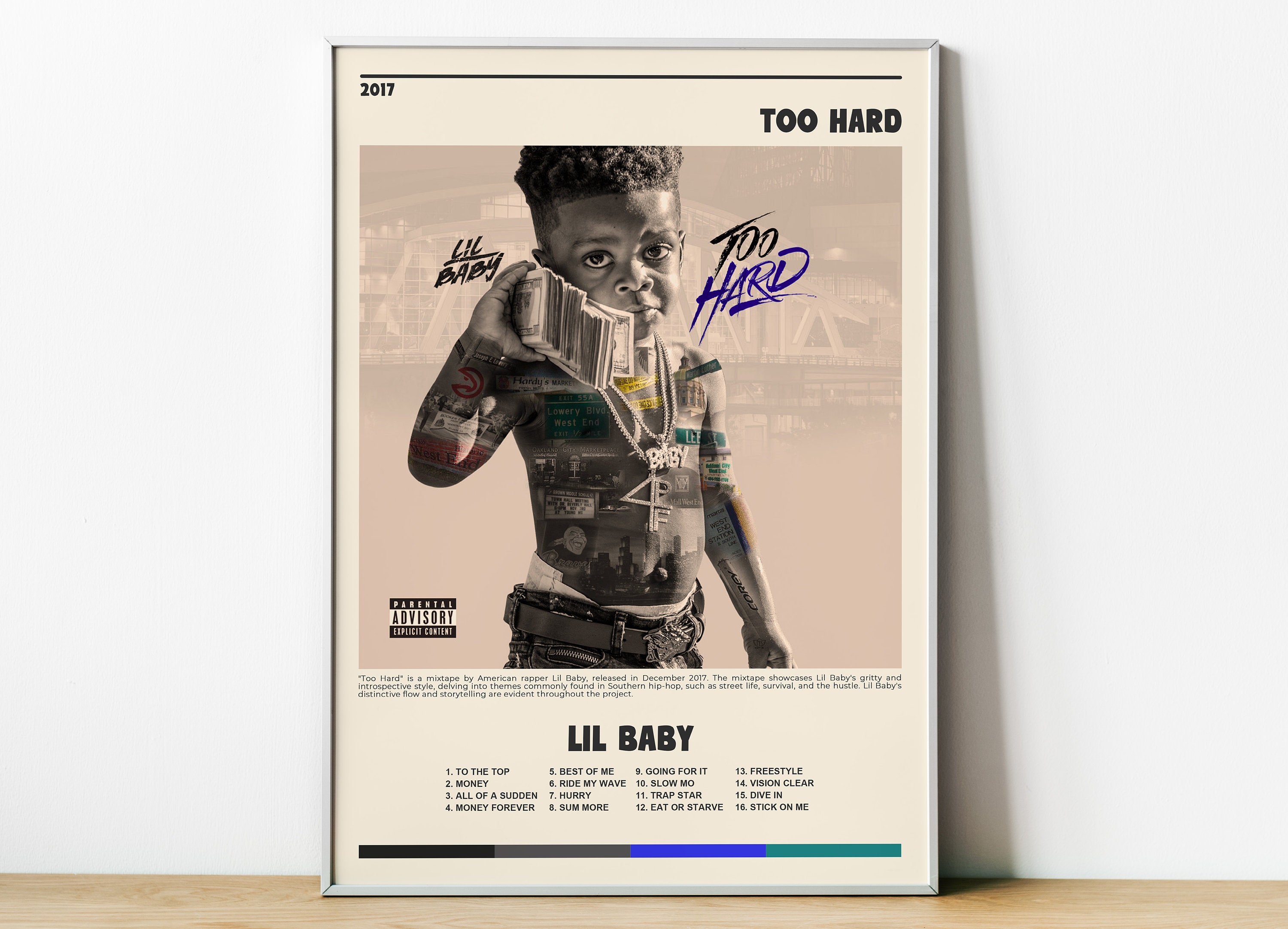 Album Poster Too Hard Lil Baby Lil Baby Poster Rapper Etsy