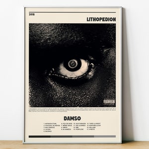 Damso Posters Lithopedion Damso Album Poster Cover Hip Hop Rap Vinyl Damso  to Print 