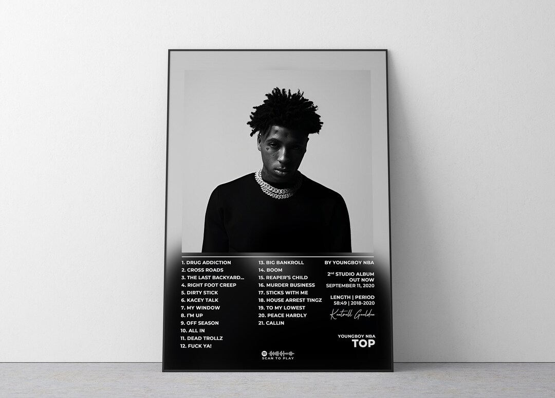Album Poster Top NBA Youngboy Youngboy NBA Poster Rap Poster Album Wall