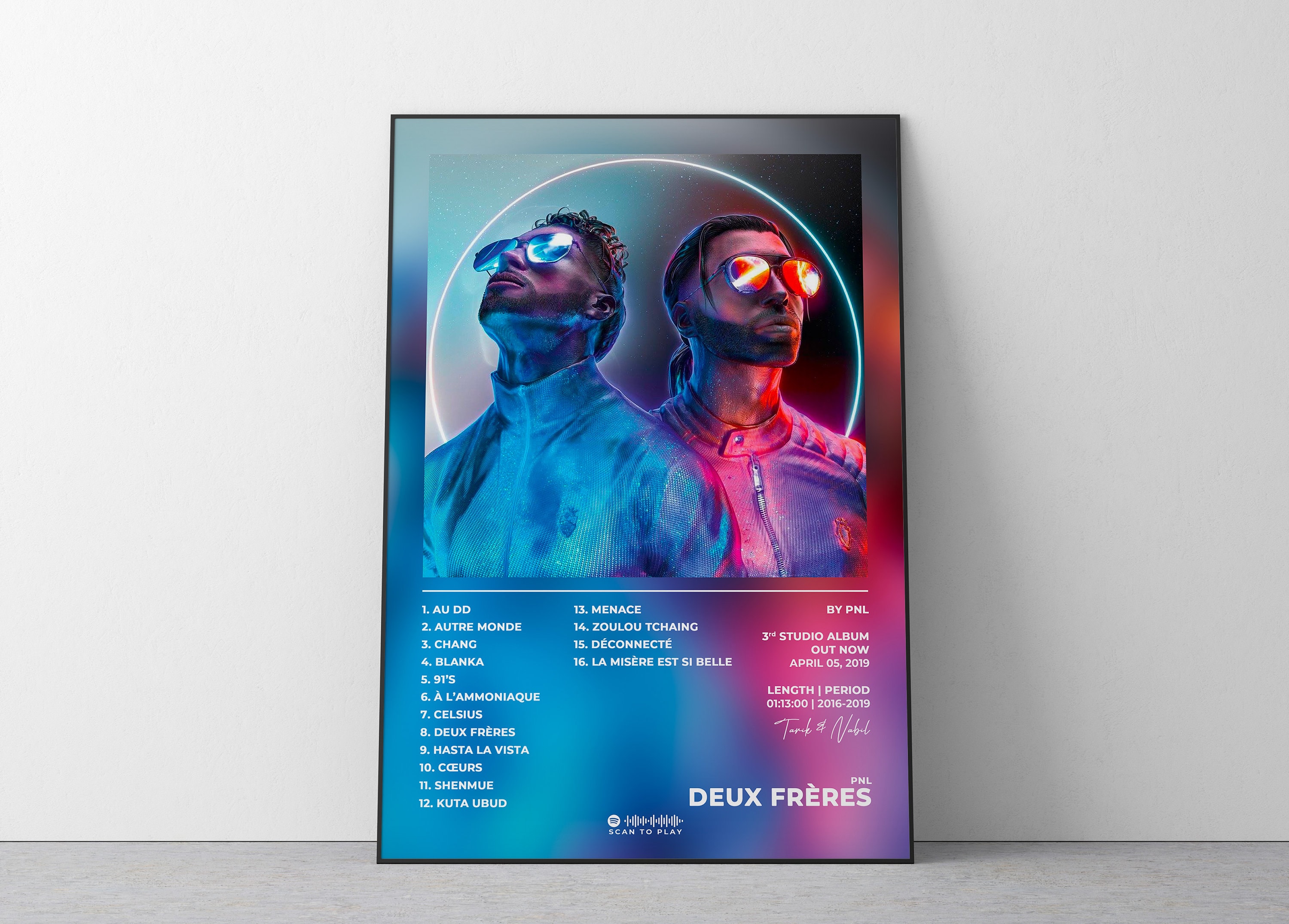 Album Poster Deux Frères De PNL, Rap Posters, Album Cover, Album Wall Art,  Custom Album Poster, Rapper Poster, French Rap 