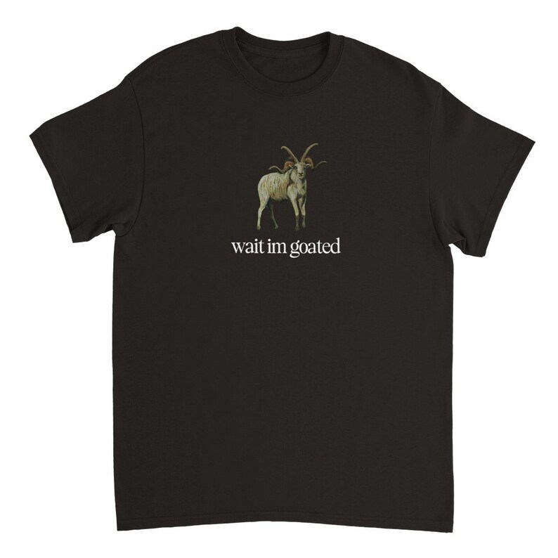Alex G Wait Im Goated Heavyweight Crewneck Shirt Black
