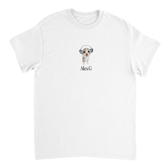 Alex G Cat Tee with Headphones Crewneck UNISEX