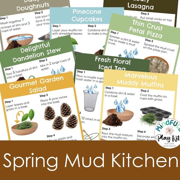 Mud Kitchen Recipe | Spring Mud Kitchen | Summer Mud Kitchen | Sensory Play Activities | Activity Cards | Nature | Outdoor Play | Kid Recipe