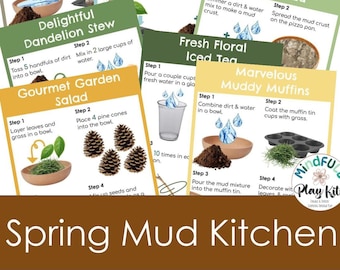 Mud Kitchen Recipe | Spring Mud Kitchen | Summer Mud Kitchen | Sensory Play Activities | Activity Cards | Nature | Outdoor Play | Kid Recipe