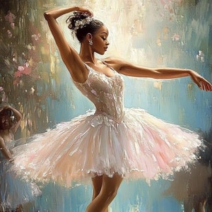 African American Ballerina, Ballet Art, African American Art, Black Art, Black Woman Art, Black Ballerina, Ballerina Art, Ballet Canvas