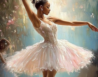 African American Ballerina, Ballet Art, African American Art, Black Art, Black Woman Art, Black Ballerina, Ballerina Art, Ballet Canvas