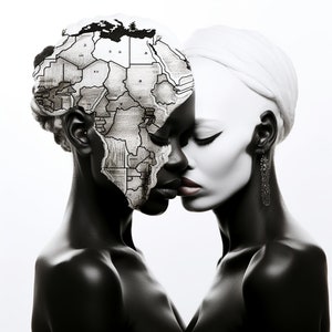 Afrikanische Kunst Leinwand Afrikanische Frau Abstrakte Kunst Poster, Digitale schwarze Kunst, schwarze Stammeskunst, afroamerikanische Frau Wanddekor moderne Wandkunst