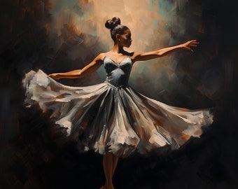 African American Ballerina, Ballet Art, African American Art, Black Art, Black Woman Art, Black Ballerina, Ballerina Art, Ballet Canvas