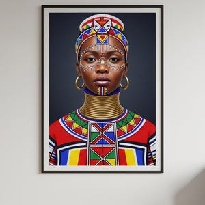 Abstract African Woman Art Print: Modern Black Woman Wall Decor (Digital Download)