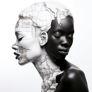 Afrikanische Kunst Leinwand Afrikanische Frau Abstrakte Kunst Poster, Digitale schwarze Kunst, schwarze Stammeskunst, afroamerikanische Frau Wanddekor moderne Wandkunst