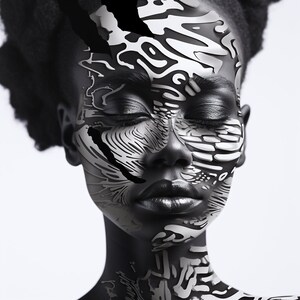 Afrikanische Frau Abstrakte Kunst Poster, Afrikanische Frau, Abstrakte Kunst, Digitale Kunst, Schwarze Frau, Afroamerikanerfrau Wanddekor, Moderne Wandkunst